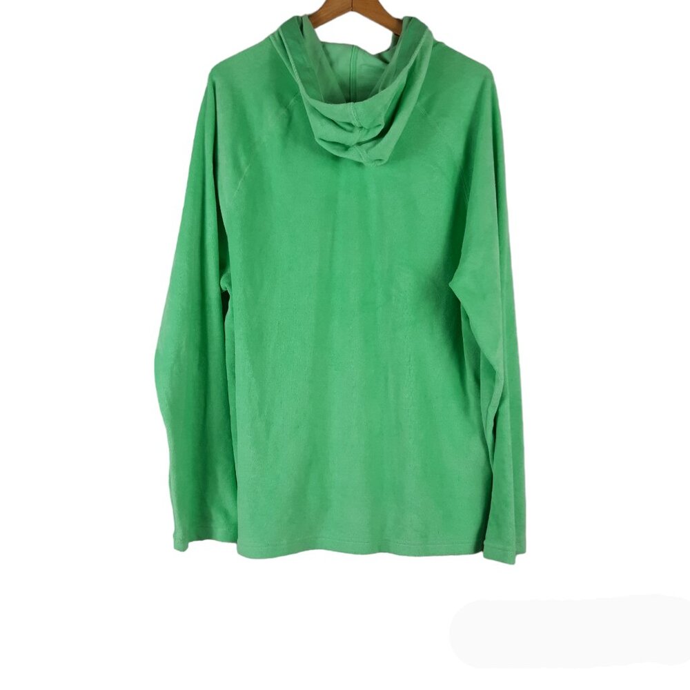 Fabletics The Island Terry Hoodie Green Hooded Long Sleeve Sweatshirt Size Large - Picture 4 of 8